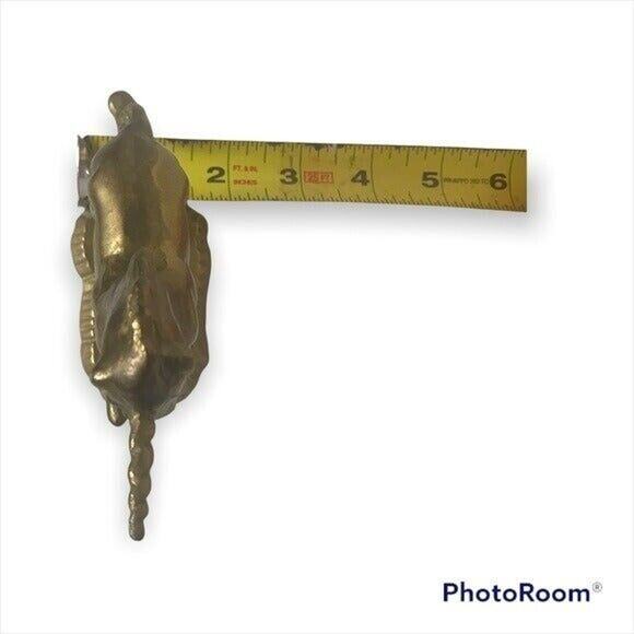 100% Solid Brass Vintage Unicorn 4.5 Inch Figure Statue Paperweight With Tarnish - Picture 11 of 11